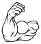 Strong Muscular Arm Bicep Muscle Cartoon Icon