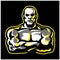 Strong Muscular Man Esport Game Cartoon Logo Mascot