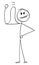 Strong Muscular Person Showing Biceps, Vector Cartoon Stick Figure Illustration