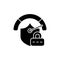 Strong password black glyph icon