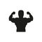 Strong power, muscle arms icon