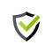 Strong protection tick shield icon. Vector illustration