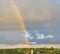 Strong rainbow after bad weather in the sky