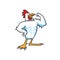 Strong rooster or chicken cartoon vector