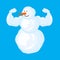 Strong snowman . Winter fitness. Snow Sports. Vector ill