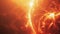 Strong solar flares on the surface of the sun. AI generated