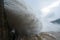 Strong stream of water at the dam hydroelectric Hoa Binh, Vietnam