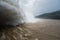 Strong stream of water at the dam hydroelectric Hoa Binh, Vietnam