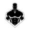 Strong super bodybuilder silhouette