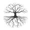 Strong tree with roots hand drawn design