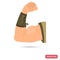 Strong viking hand color flat icon for web and mobile design