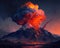 Strong volcanic eruption. Generative AI