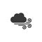 Strong wind and cloud. Icon. Weather glyph vector illustration