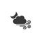 Strong wind, moon and cloud. Icon. Weather glyph vector illustration