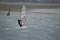 Strong wind windsurfing in Tamaki river