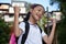 Strong Youthful Filipina Girl Student