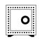 Strongbox money safety symbol isolated in black and white