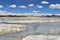 Strongly saline lake Ruldan Nak near the village of Yakra in Tibet, China