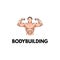 Strongman. Bodybuilder. Sportsman. Bodybuilding logo, Sport badge. Vector.