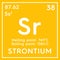 Strontium. Alkaline earth metals. Chemical Element of Mendeleev\\\'s Periodic Table. 3D illustration