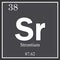 Strontium chemical element, dark square symbol