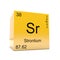 Strontium chemical element symbol from periodic table