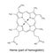 Structural chemical formula of heme molecule