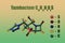 Structural chemical formula and molecular model of antibiotic tazobactam. 3d illustration