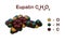 Structural chemical formula and molecular model of eupatin, a type of flavonoids, present in several species. 3d