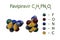 Structural chemical formula and molecular model of favipiravir also known as T-705, avigan. It is a broad spectrum