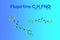 Structural chemical formula and molecular model of flupirtine. Flupirtine is used to treat acute and chronic pain