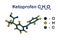 Structural chemical formula and molecular model of ketoprofen, the nonsteroidal anti-inflammatory drug NSAID with