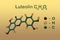 Structural chemical formula and molecular model of luteolin, a yellow crystalline flavonoid widely present in fruits