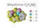 Structural chemical formula and molecular model of strychnine, a highly toxic, colorless, bitter, crystalline plant