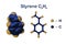 Structural chemical formula and molecular model of styrene, an organic compound and important monomer of synthetic