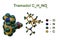 Structural chemical formula and molecular model of tramadol, an opioid centrally acting analgesic used to treat moderate