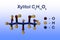 Structural chemical formula and molecular model of xylitol, a sugar alcohol, used as a food additive and sugar