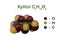 Structural chemical formula and molecular model of xylitol, a sugar alcohol, used as a food additive and sugar