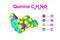 Structural chemical formula and space-filling molecular model of quinine. It is a medication used to treat malaria and