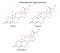 Structural chemical formulas of corticosteroids - glucocorticoids