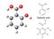 Structural chemical formulas and model of salicylic acid