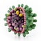 Structural detail of Hepatitis B virus isolated on white. 3D illustration
