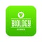 Structure biology icon green vector