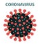 The structure of coronavirus COVID-19 with spikes