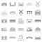 Structure icons set, outline style