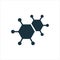 Structure Network Molecular Silhouette Icon. Atom Connect Structure Glyph Pictogram. Shape Molecule Hydrogen, Oxygen