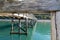 Structure patterns and reflections under historic Jackson Bay pier