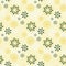 Structured pattern with fantasy flowers, a combination of dark grayish green and soft yellow