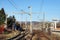 Structures of a new railway platform under construction in Radna, Lipova, Arad county.