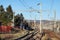 Structures of a new railway platform under construction in Radna, Lipova, Arad county.